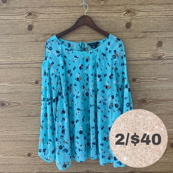 Michel Studio Tops - MICHEL STUDIO SHEER BLOUSE FLORAL 16 BOHO